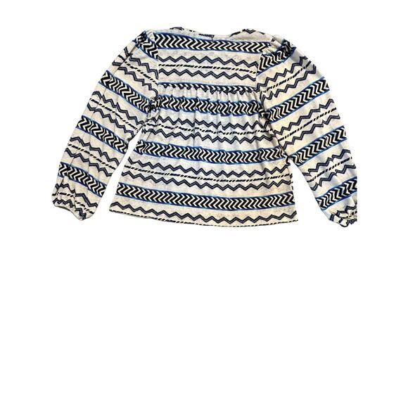 Misa Los Angeles Althea Blue Zig Zag Top - Size XS - Picture 6 of 10